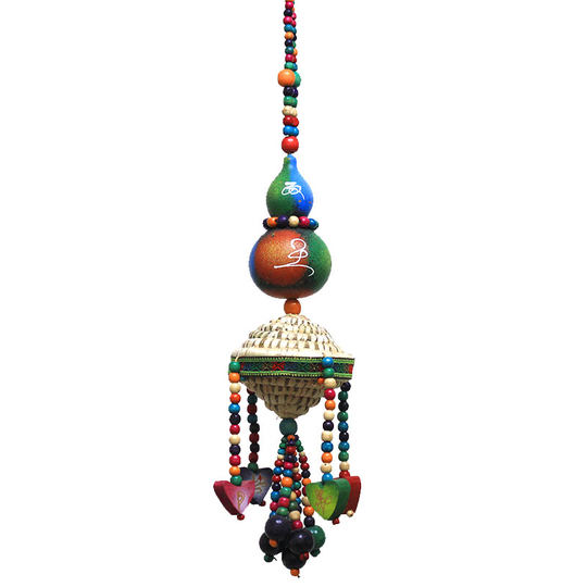 Handmade straw hat natural gourd pendant Dongba script pendant