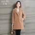 2018 mùa thu và mùa đông mới Haining cừu cắt len ​​lông phần dài nữ coat coat composite lông một dạ ép lông cừu Faux Fur