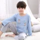 Bộ đồ ngủ tuổi teen nam xuân hè mùa hè tay dài cotton mỏng phần bé trai lớn học sinh trung học cơ sở 12-15-18 tuổi bộ pyjama trẻ em