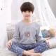 Bộ đồ ngủ tuổi teen nam xuân hè mùa hè tay dài cotton mỏng phần bé trai lớn học sinh trung học cơ sở 12-15-18 tuổi bộ pyjama trẻ em