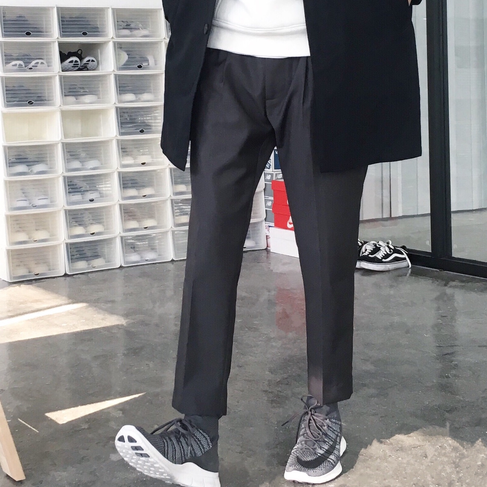 UAZC 2017秋季新款原创修身休闲裤九分小脚西裤哈伦透气潮棉男裤