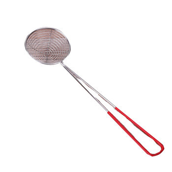 Pearl red handle round spoon deepened milk tea shop utensils colander