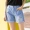 Quần short denim nữ mùa hè Hàn Quốc phiên bản của kích thước lớn chất béo mm đàn hồi eo năm quần 2018 new loose cao eo chân rộng quần nóng quần bò nữ