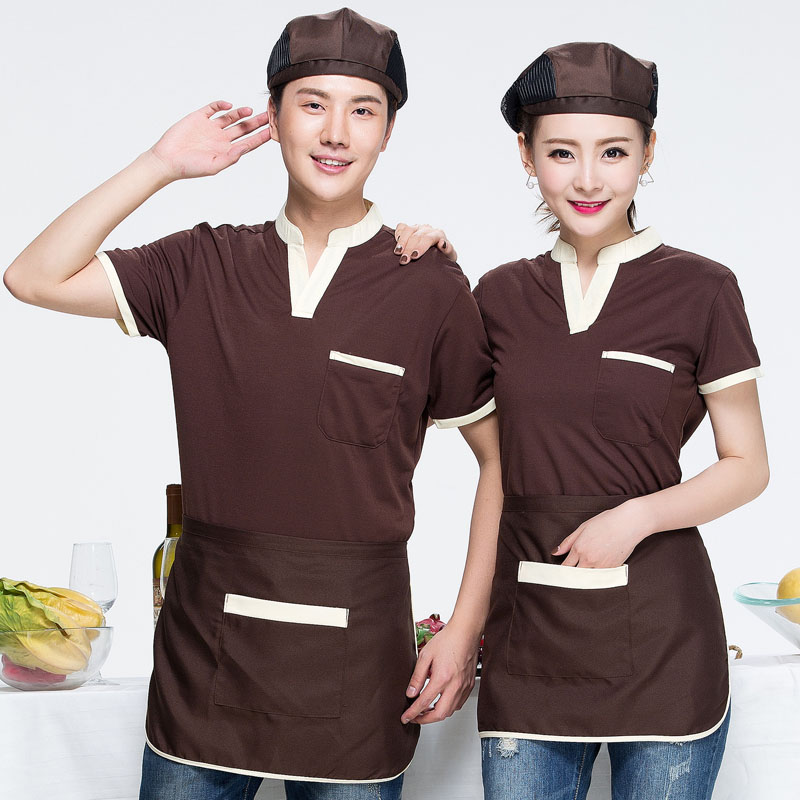 Workwear ngắn tay áo thun tùy chỉnh siêu thị làm đẹp trang phục lao động mùa hè áo sơ mi văn hóa doanh nghiệp custom-made nửa tay áo làm sạch quần áo