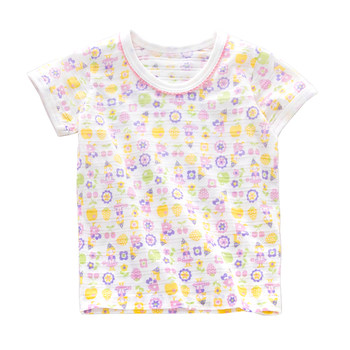 Summer pure cotton children's camisole thin girls short-sleeved T-shirt top soft half-sleeved ເດັກ​ຍິງ