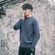 Raul Tide thương hiệu mùa đông nam Nhật Bản retro giản dị áo len áo thun trẻ trung cổ tròn áo len mỏng 2 quần kaki nam Kéo qua