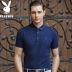 Playboy Ngắn Tay Áo T-Shirt Nam Mùa Hè Kinh Doanh Bình Thường Rắn Màu Nửa Tay Áo Slim Nam Ve Áo POLO Áo Sơ Mi áo polo đẹp Polo