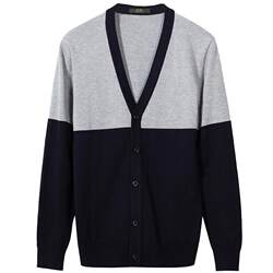 2019 new men's cardigan Korean style loose outer sweater sweater trendy sweater cotton spring and autumn jacket thin section