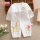 Mùa hè bé gạc cotton smock quần áo một mảnh bé áo dài tay gạc jumpsuit bé sơ sinh mùa hè áo khoác mỏng - Áo liền quần