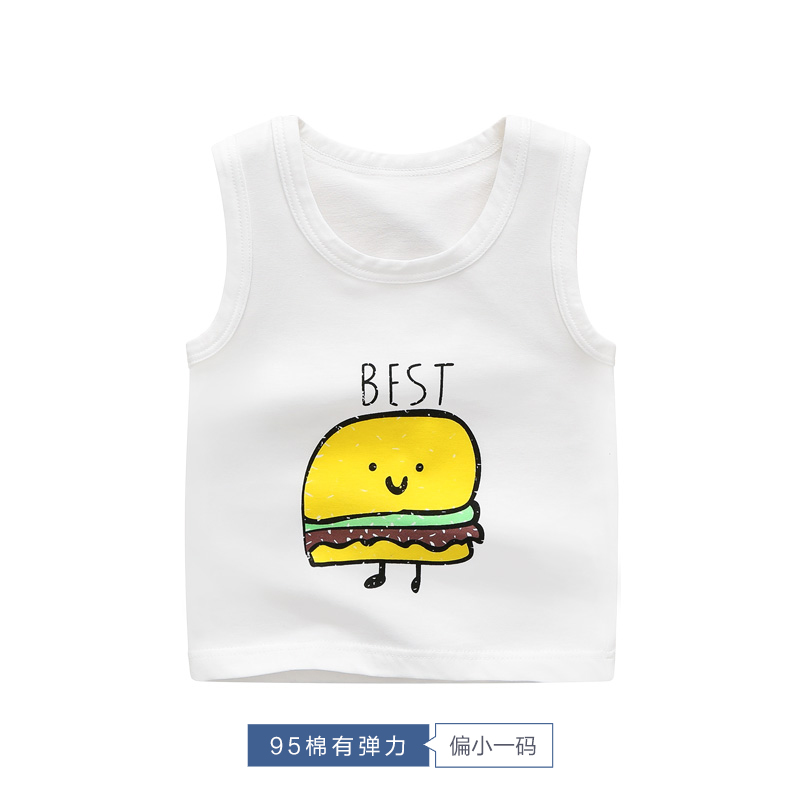 bông trẻ em mùa hè của vest nam và nữ siêu mỏng mô hình đáy 2019 mới giản dị nhỏ sọc vest cartoon.