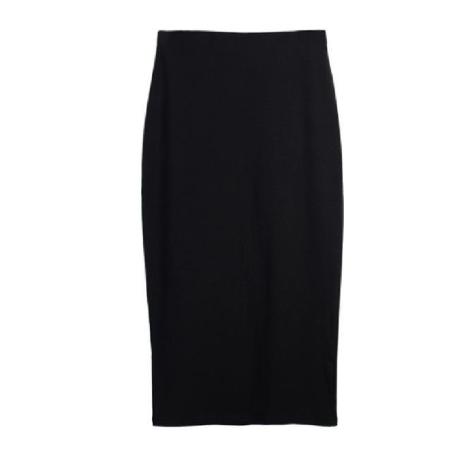 Spring and summer straight and versatile slim and stretchy long skirt