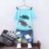 Summer Outfit trai Set 2020 Quần áo Hàn Quốc phiên bản của Big Kids ngắn tay áo hai mảnh của mùa hè mới cho trẻ em thiết 3-5-6 tuổi. 