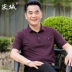 Áo thun nam tay ngắn mùa hè 2019 hè mới sọc rộng nam giới tặng quà cho bố - Áo phông ngắn áo thun nam có cổ Áo phông ngắn