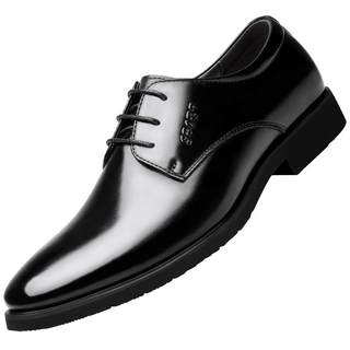 Casual black inner heightening formal leather shoes, genuine leather wear-resistant