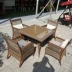 Wicker ghế năm mảnh ngoài trời biệt thự sân vườn mây bàn ghế ngoài trời ban công sân vườn giải trí kết hợp bàn ghế ghế treo ban công Bàn ghế ngoài trời / sân