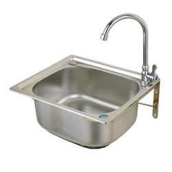 Small single slot 304 stainless steel sink kitchen washbasin washing bowl washing bowl wash basin integrated water basin package free shipping