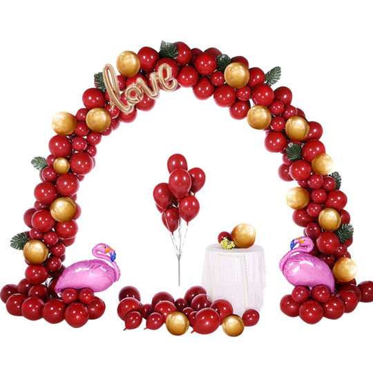 马卡龙可拆气球拱门店铺开业装饰结婚庆布置生日婚礼创意热气球篮