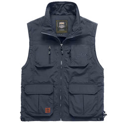 Men's mesh quick-drying vest thin fishing vest large size photography vest spring and autumn multi-pocket outdoor waistcoat trendy