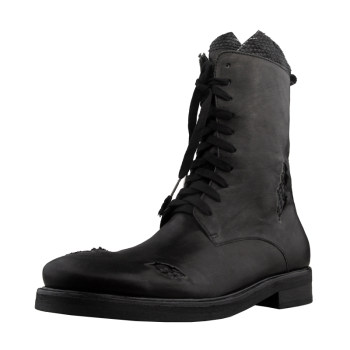 Neisser patch hole snakeskin Martin boots men's dark old old high-top boots winter ເກີບຜູ້ຊາຍແນວໂນ້ມ