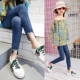 Rain Star Rain [20605K] Quần jean nữ mùa xuân và mùa thu 2018 mới cho bé lớn phiên bản Hàn Quốc của làn sóng quần trẻ em nước ngoài