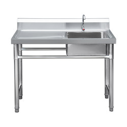 Commercial Hotel Stainless Steel Pool Disinfection and Thawing Sink Single-Slot Dishwashing Sink Single and Double Pool with Platform