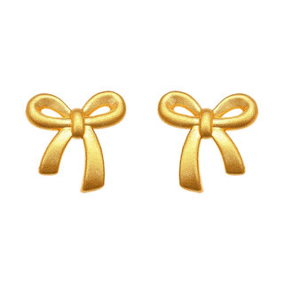 New gold earrings, ancient style bow, simple and cool