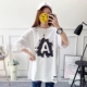 Mùa hè mới béo mm che bụng áo phiên bản Hàn Quốc của nữ cổ chữ V cỡ lớn Tây Tạng thịt ngắn tay áo thun cotton nữ hoang dã