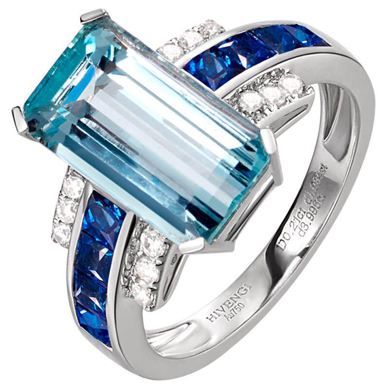 Hivengi carat natural 18k white gold aquamarine