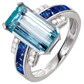 Hivengi carat natural 18k white gold aquamarine