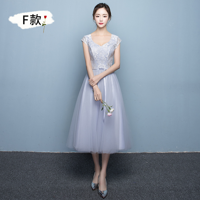 Grey Bridesmaids 2020 New Chị Summer Mật ong Nhóm Bridesmaids ăn mặc Trong dài Graduation ăn mặc ăn mặc