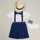 Váy bé trai Mùa hè Chàng trai Sinh nhật Người dẫn chương trình nhỏ Bib British Children Trang phục Piano Hoa Girl Set - Váy trẻ em