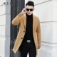 Mùa thu và mùa đông nam Hàn Quốc áo khoác len nam dài giữa mỏng hai mặt áo khoác len không cashmere - Áo len