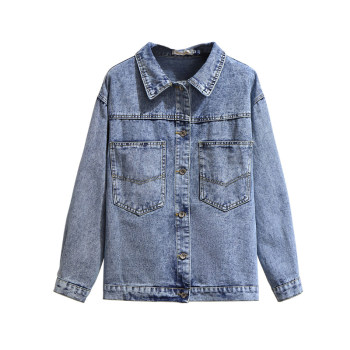 300 Jin Autumn New Denim Jacket Trendy Clothes Loose Slim Printed Denim Clothes Fat Girls Extra Large Size Women's Clothes