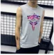 Áo thun cotton nam không tay XL áo dài ngang vai mỏng phần thể thao áo bóng rổ XL rộng vai vest thủy triều áo khoác ghi lê nam