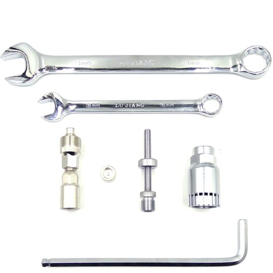 山地自行车牙盘拉马拆卸工具方孔花键中轴套筒牙盘曲柄拆装维修