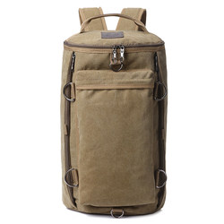 Leisure canvas men's backpack backpack casual, simple multifunctional travel large -capacity bag computer bag shoulder bag women