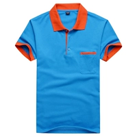 【Озеро синий】 Оранжевый воротник+карман