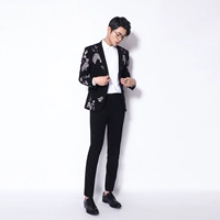 Bộ đồ thêu hoa nặng tay 2018 phong cách Anh thời trang cá tính trẻ trung phù hợp với hai bộ thủy triều vest nam đẹp