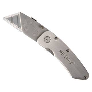 Heavy-duty all-steel folding thickened trapezoidal utility knife