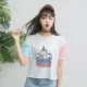 Áo phông nữ 2019 mới lửng ngắn tay ngắn nữ mùa hè Sinh viên Hàn Quốc mặc trang phục nữ sinh đại học Nhật Bản - Áo phông
