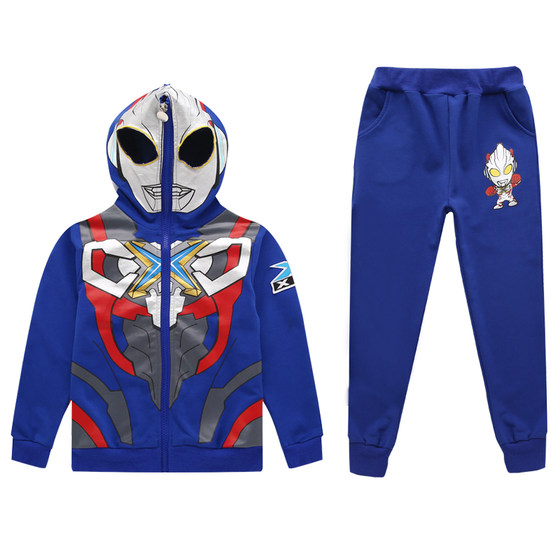 [Broken Code Clearance] Ultraman Clothing Children's Spring Clothing Boys' Sweater Set Spider Man Spring and Autumn Sports Children's Clothing