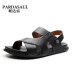 Dép nam Padasa mùa hè dép da thoáng khí và dép nam lớp da đầu tiên đi biển giày fashion Sandal