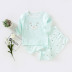 Zinbei childrens điều hòa không khí quần áo cotton để mở pajamababy mùa hè dài tay cô gái mỏng childrens quần áo quần áo chàng trai về nhà. 