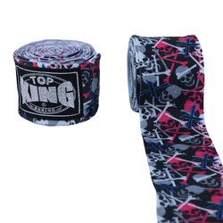 Topking Boxing Bandage, Sanda Hand Wrap, Hand Protector, Elastic Hand Strap, Fighting Skull Bandage 4.5m