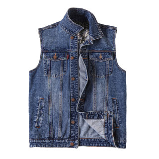 Fat men's waistcoat loose denim vest