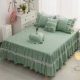 Công chúa rỗng bông giường váy ren trong một mảnh màu trắng tinh khiết khăn trải giường cotton ren che bụi trượt 1.5m1.8m m - Váy Petti