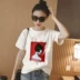 Mùa hè Hàn Quốc phiên bản của thư trắng ngắn tay t-shirt nữ sinh viên hoang dã lỏng nửa tay áo Harajuku phong cách bf quần áo áo phông nữ cao cấp Áo phông