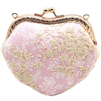 Yijin handmade retro lace coin purse, lady's small fresh forest style walking mouth gold mini handmade crossbody bag