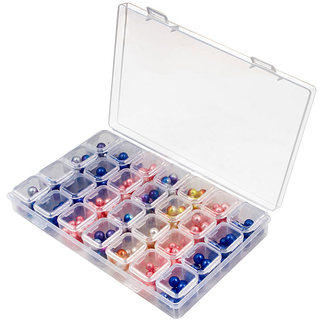 28 grid jewelry box ear stud earring jewelry box nail drill box storage box multi-compartment transparent small box loose bead box