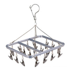 Beautiful windproof clothes hanger aluminum alloy stainless steel multi-clip underwear socks treasure household outdoor drying rack